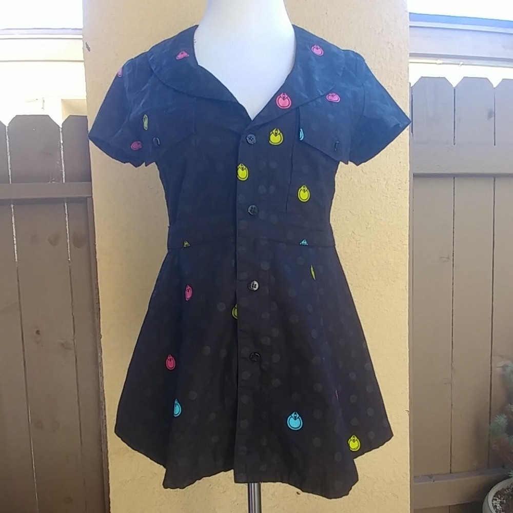 Very Rare Nomis Black Peplum Collared Top